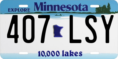 MN license plate 407LSY