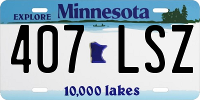 MN license plate 407LSZ