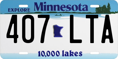 MN license plate 407LTA