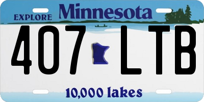 MN license plate 407LTB