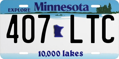MN license plate 407LTC
