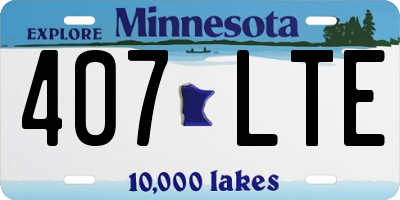 MN license plate 407LTE