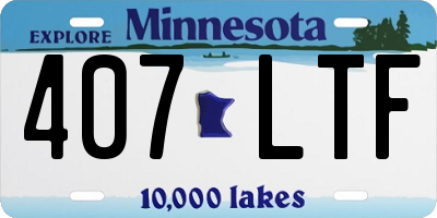 MN license plate 407LTF