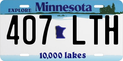 MN license plate 407LTH
