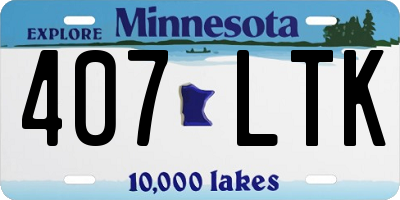 MN license plate 407LTK