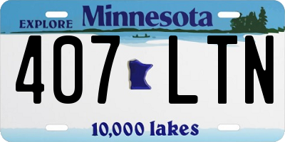 MN license plate 407LTN