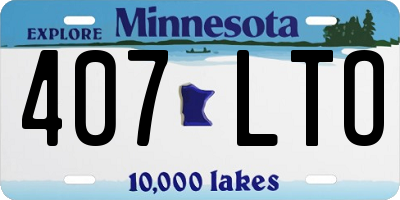 MN license plate 407LTO