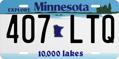 MN license plate 407LTQ