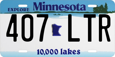 MN license plate 407LTR