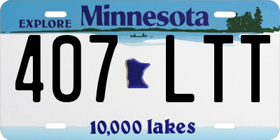 MN license plate 407LTT