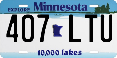 MN license plate 407LTU