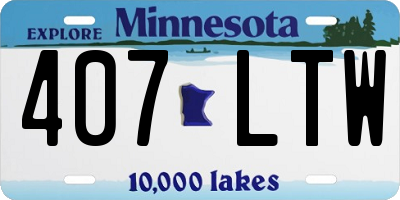 MN license plate 407LTW