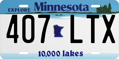 MN license plate 407LTX