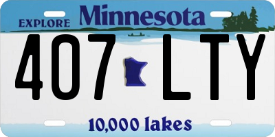 MN license plate 407LTY