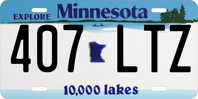 MN license plate 407LTZ