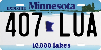 MN license plate 407LUA