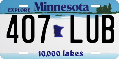 MN license plate 407LUB