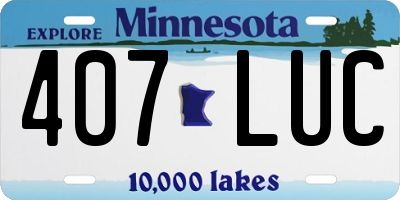 MN license plate 407LUC