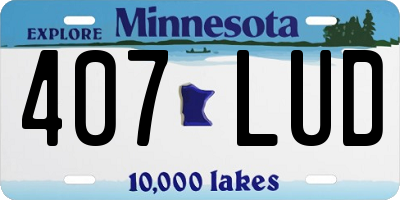 MN license plate 407LUD