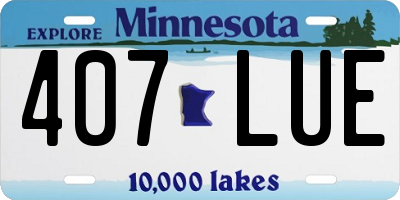 MN license plate 407LUE