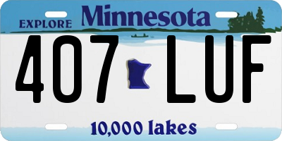 MN license plate 407LUF