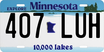 MN license plate 407LUH