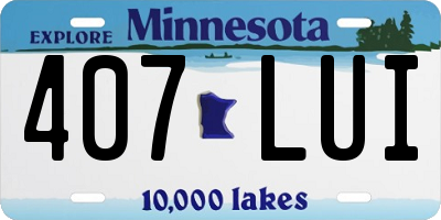 MN license plate 407LUI