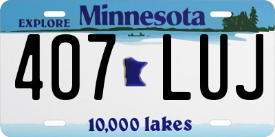 MN license plate 407LUJ
