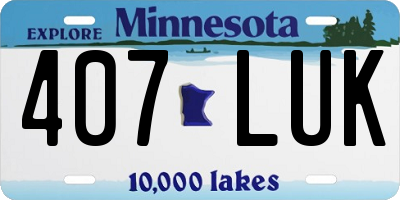 MN license plate 407LUK