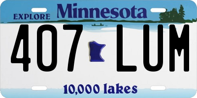 MN license plate 407LUM