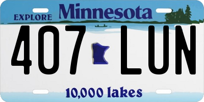 MN license plate 407LUN
