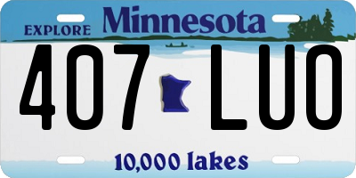 MN license plate 407LUO