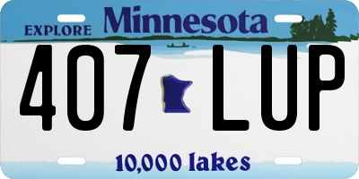 MN license plate 407LUP