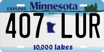 MN license plate 407LUR