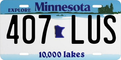 MN license plate 407LUS
