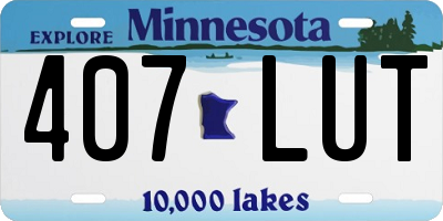 MN license plate 407LUT