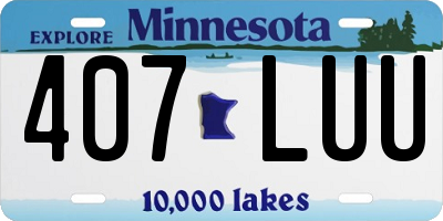 MN license plate 407LUU