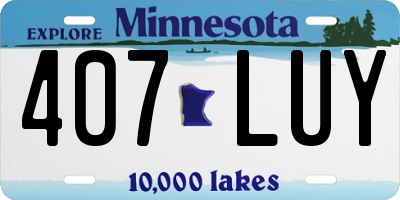 MN license plate 407LUY