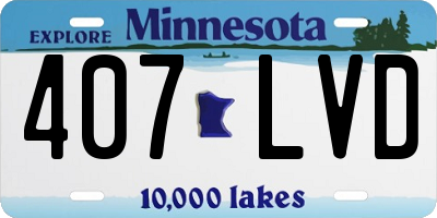 MN license plate 407LVD