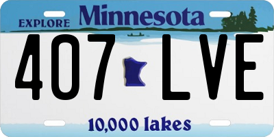 MN license plate 407LVE