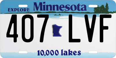 MN license plate 407LVF