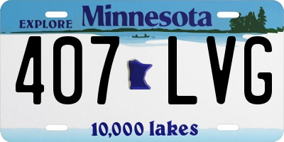 MN license plate 407LVG