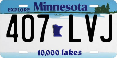 MN license plate 407LVJ