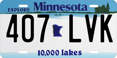 MN license plate 407LVK