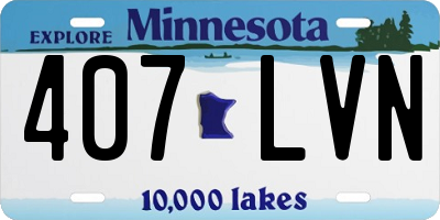 MN license plate 407LVN