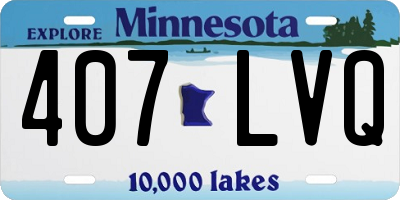 MN license plate 407LVQ