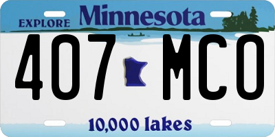 MN license plate 407MCO
