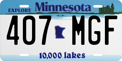 MN license plate 407MGF