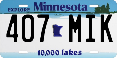 MN license plate 407MIK