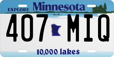 MN license plate 407MIQ